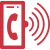 Icon depicting a phone call being made