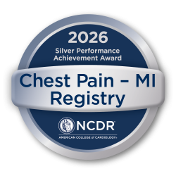 NCDR 202 silver performance achievement award for chest pain - mi registry logo
