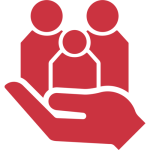 Icon of hand holding a family