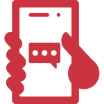 Icon of a phone with a text message