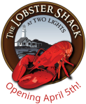 Lobster Shack logo with text "Opening April 5"