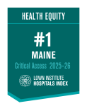 Number one in Maine award for "health equity" by the Lown Institute