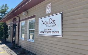 An exterior view of NorDx Lab Lewiston at 963 Sabattus Street