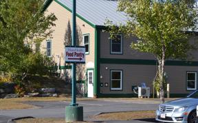 An exterior photo of the MaineHealth Food Pantry at 200 Franklin Health Commons in Farmington Maine