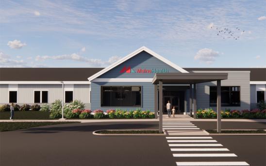 Exterior and main entrance of 126 Depot Street in Waldoboro