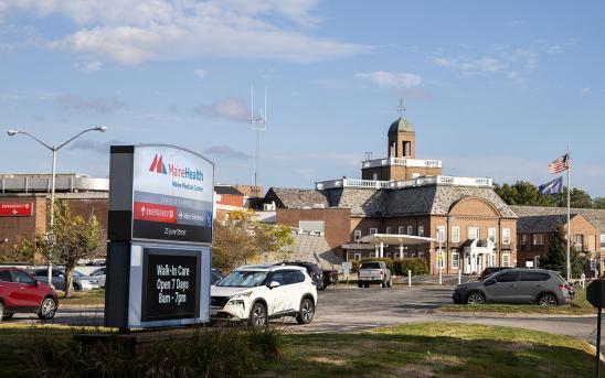 Exterior and main entrance of MaineHealth Maine Medical Center Sanford