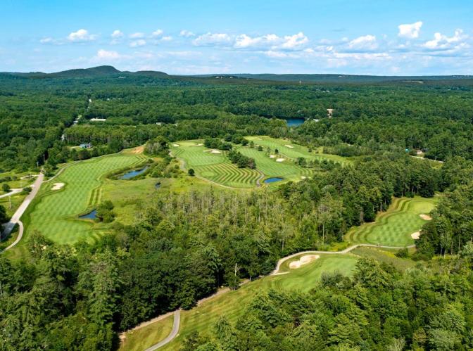 An aerial view of Point Sebago Golf Course
