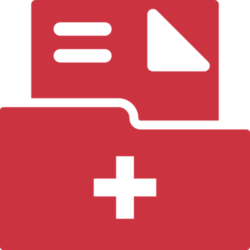 Icon of medical records in folder